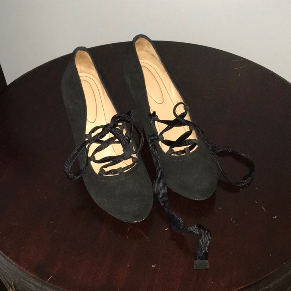 Suede lace up heels